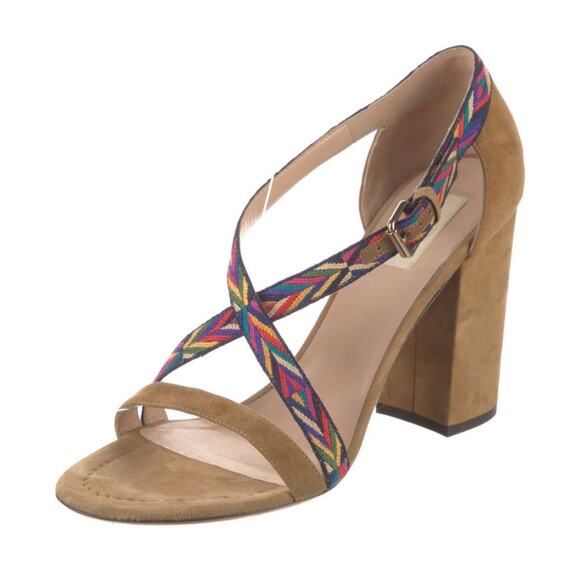 Valentino Suede Embroidered Sandals - Picture 2 of 5